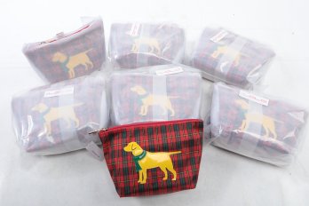 Lot Of 12  LoLo  Watch Hill Yellow Labrador Makeup Bag 5 X 8