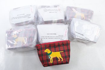 Lot Of 12  LoLo  Watch Hill Yellow Labrador Makeup Bag 5 X 8