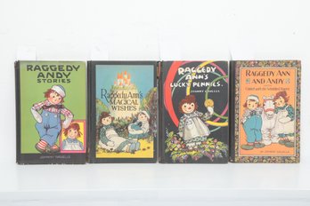 Raggedy Ann And Andy, Four Volumes By Johnny Gruelle: Andy Stories, Magical Wishes, Lucky Pennies, Camel With