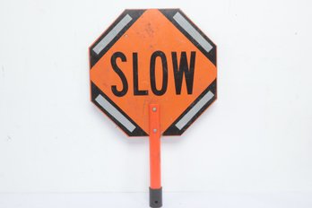 Handheld Reversible Stop Slow Paddle Traffic Sign
