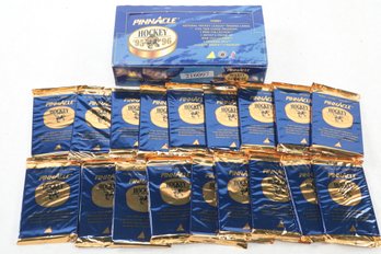 1995-96 Pinnacle Hockey Partial Box Of 18 Packs Chance For Mask Clear Shots & Artist Proof Cards.