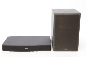 Speaker Lot Of 2 - Yamaha NS-A635A 10-140 Watts & Bose Solo TV Sound System 410376