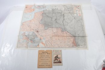 1918 World War I Liberty Map Of The Western Front
