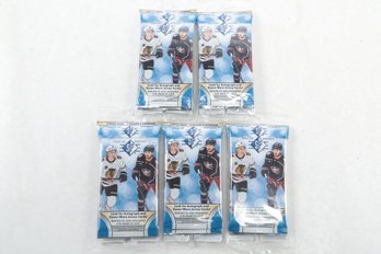 2023-24 SP Hockey Pack Lot Of 5 Each Pack Contains 3 Packs W/ 5 Cards Per Pack