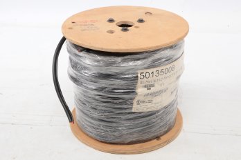 Sealed Wooden Spool Of Cable RG59/U & 18/2 Zip CCTV 5C RL Black 500 Feet