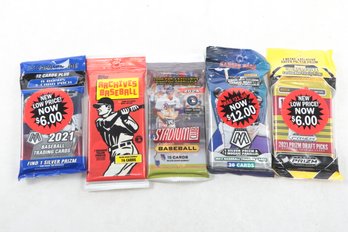 Baseball Hanger Pack Lots 2021 & 22 Mosiac 2021 Prizm Draft Picks 2024 Stadium Club & 2024 Topps Archives