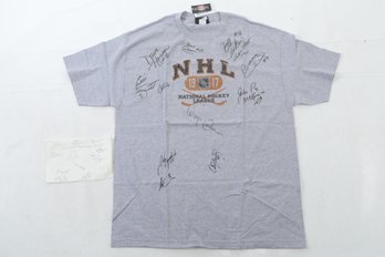 New With Tags Multi Signed Hockey T-shirts Steve & Jeff Carlson John Ogrodnick Wayne Cashman Bill Smith  Auto