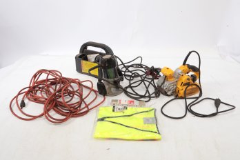 Mixed Lot Of Tools Battery Charger Router DeWalt Electric Sander And More.
