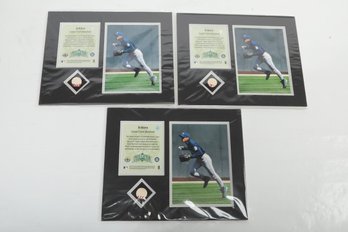Lot Of 3 Ichiro Upper Deck Piece Of The Action Seattle Game Used Ball UD Authenicated