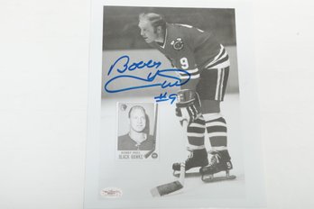 Bobby Hull Signed 8x10 Photo JSA Certified D65071 Black Hawks HOF Great