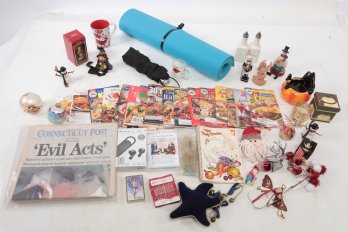 Large Lot Of Holiday Decorations Olympic Playing Cards Sealed Earbuds Air Duo Exercise Mat 911 Newspapers