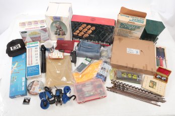 Mixed Lot Jumper Cables Large Drill Bits Talking Scale Super Bowl XXXIII Pin Mag Flash Light And Much More.