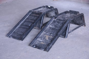 Pair Of Steel Automotive Service Ramps