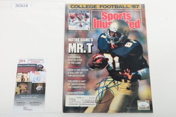 Tim Brown Signed JSA Certified Nn95041 -1987 Sports Illustrated Magazine Notre Dame HOF