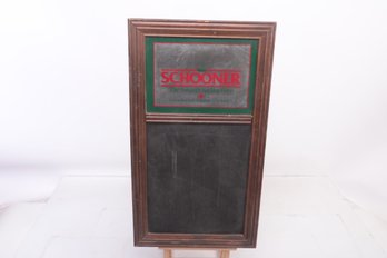 Vintage Wood Framed 'Schooner' Advertising Mirror Chalkboard