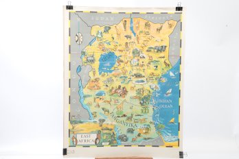 East Africa Illustrated Map By John McKenzie, 1961