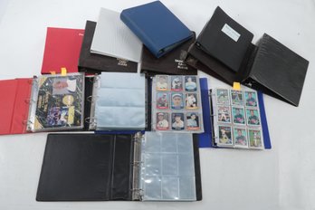 Lot 0f 13 Binders Some W/ Sleeves Oversize Cards & Standard Cards Tom Glavine Rookie Bart Star Troy Aikman