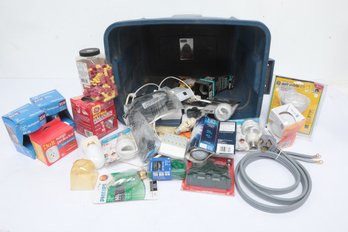 Lot Of Assorted Electrical Supplies And Light Bulbs