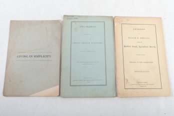19th Century Connecticut Pamphlets Mixed Lot Including 1847 Christ Church, Hartford