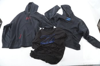 (2) Zeebass Long Sleeve Hoodies 3XL & 1 Ocean Boss 2XL T-shirt Lightly Worn Fishing Brands