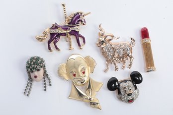 6 Pc. Vintage Lot BITS & ODD BOBS Brooches Pins