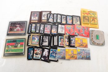 Assorted Sports Lot: Ted Williams/Michael Jordan Mini Plaques, 27 Ultra Pro Card Holders W/Stars (Read)