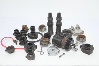 Lot Of Assorted Fire Fighting Hose And Nozzle Parts