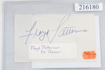 Floyd Patterson Signed Index Paper Boxing Legend HOFer Auto Remember When COA