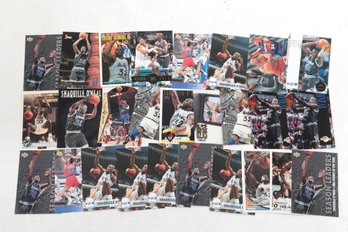 Shaquille O'Neal Card Lot Of V28 Cards Draft Picks Inserts & Base Cards Die Cut Center Stage Scoring Leaders
