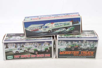 3 Hess Trucks - 1997 Truck & Racers - 2011 Truck & Race Car - 2007 Monster Truck W/Motorcycles