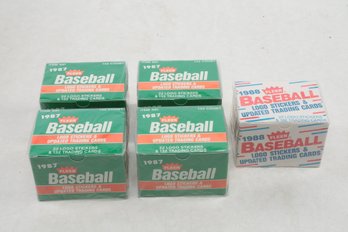 (4) 1987 Fleer Baseball Sealed Update Sets Graig Maddux Rookie Cards  1988 Fleer Sealed Update Box