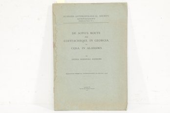 Andrews De Soto Route Cofitachequi To Cosa 1917, Alabama Anthropological Society, Spanish Exploration