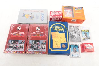 Assorted Sports Lot: Mark McGwire 24 KT Gold Wheaties, 1986 Topps Beckett Graded 8 Barry Bonds RC & More