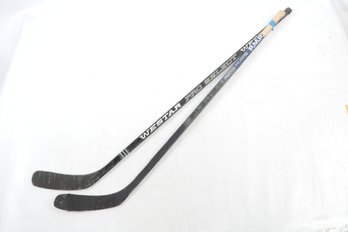 Lot Of 2 NHL Game Used Hockey Sticks Westar Pro Select & Sher-wood Feather Balanced (cracked)