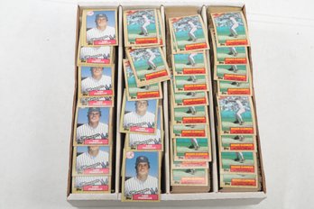 4 Row Box Loaded With 1987 Topps Baseball Cards Heavey Duplication HOFers Stars Semi Stars & Commons