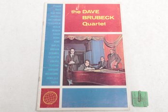 1962 Concert Program For The Dave Brubeck Quartet. The Program Features A List Of Cities Visited