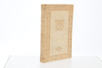 1893 Vellum Binding POEMS HERE AT HOME By James Whitcomb Riley, Pictures By E. W. Kemble, New York,