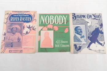 3 Jazz Paritions Shame On You  Written By Chris Smith And John A. Ryan, With A Photo Of A Man Smiling On The