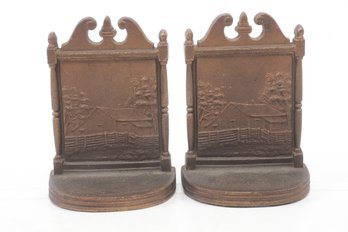 Antique 1920s BRADLEY & HUBBARD Pair Bronzed Library Bookends