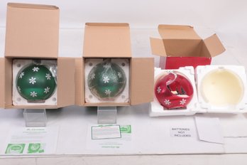 3 Mr. Christmas XL 'Sparkling' Battery Powered Ornaments