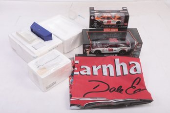 Nascar/Dale Earnhardt Jr Lot: Die Cast Cars, Flag, Etc.