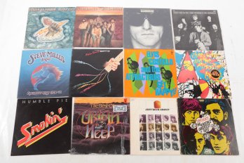 Grouping Of Mixed Genre Vinyl Records: Elvis Costello, Humble Pie, Steve Miller Band & More!!!