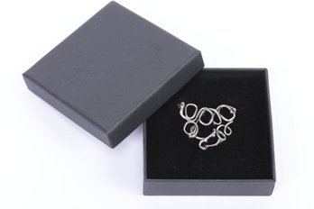 1950s MODERNIST BRUTALIST STERLING SQUIGGLE BROOCH Pin