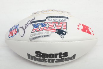New England Patriots Signed Football Super Bowl XXXVI First SB Win Signed By 3 Players SI Football