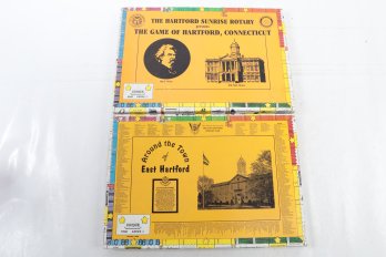 2 VTG Hartford Connecticut Board Games: 'Around The Town Of East Hartford' & 'The Game Of Harford, CT'