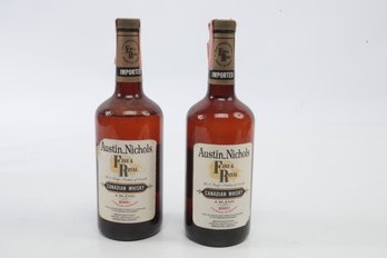 2 Bottles Of Austin Nicholes Fine And Royal Canadian Whisky 1973 One Quart Bottles