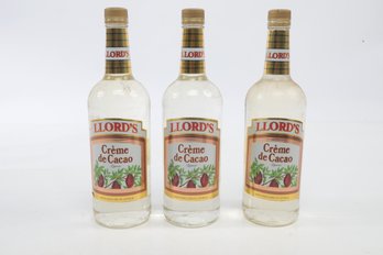 3 LLORD'S Creme De Cacao Liqueur  1 Liter Bottles