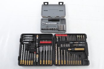 Craftsman 1/4 Ratchet & Spinner W/Sockets & Speed Lok Drill Bit Set In Case