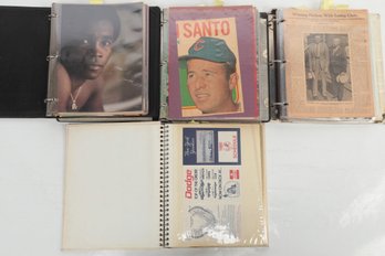 Binders Loaded With Mixed Sport Autographs SI Covers Cards Score Cards 8x10's Joe DiMaggio & More