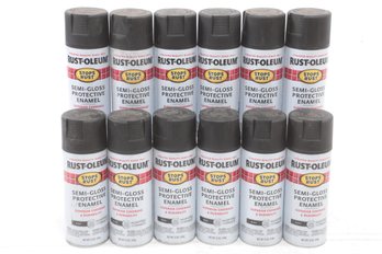 12 Rust-Oleum 7798830 Stops Rust Spray Paint, 12 Oz, Semi-Gloss Black